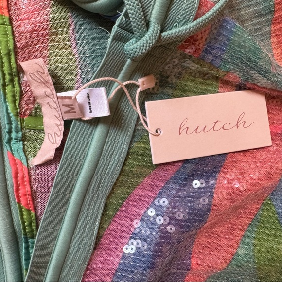 NWT Hutch (Anthropology) Patterned sequin Flared Pants - Picture 2 of 3